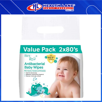 BZU BZU ANTIBAKTERIA BAYI TISSUE LEMBAP 80'S X2
